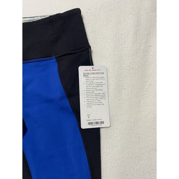 Lululemon Wunder Under Pant Colorblock Leggings Size 6 Blue Black NWT - Picture 7 of 14
